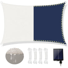 Weißes Sonnensegel Wasserdicht 3x4m mit Solar Lichterkette