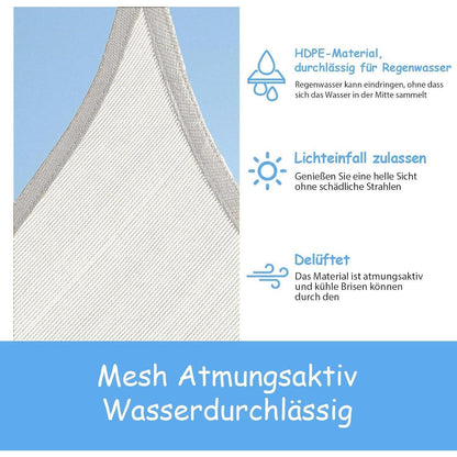 Weißes Sonnensegel Wasserdicht 3x4m mit Solar Lichterkette