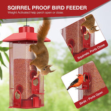 Vogelfutterspender Metall 4 Ports 32cm Höhe Rot
