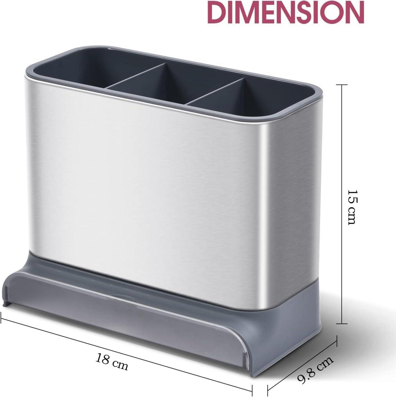 Edelstahl Utensilienhalter Besteck Abtropfkorb Küchen Organizer