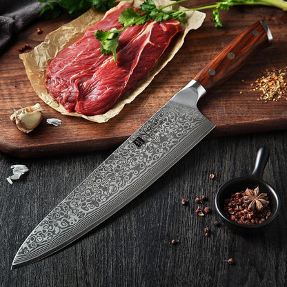 XINZUO Damaststahl Kochmesser 25.5cm, Handgeschmiedet, scharf Chefmesser