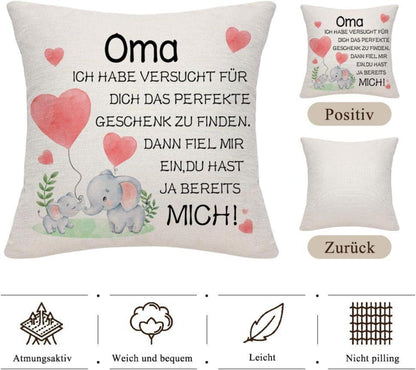 Oma Geschenk Geburtstag 45x45 Kissenbezug Lustige Muttertag