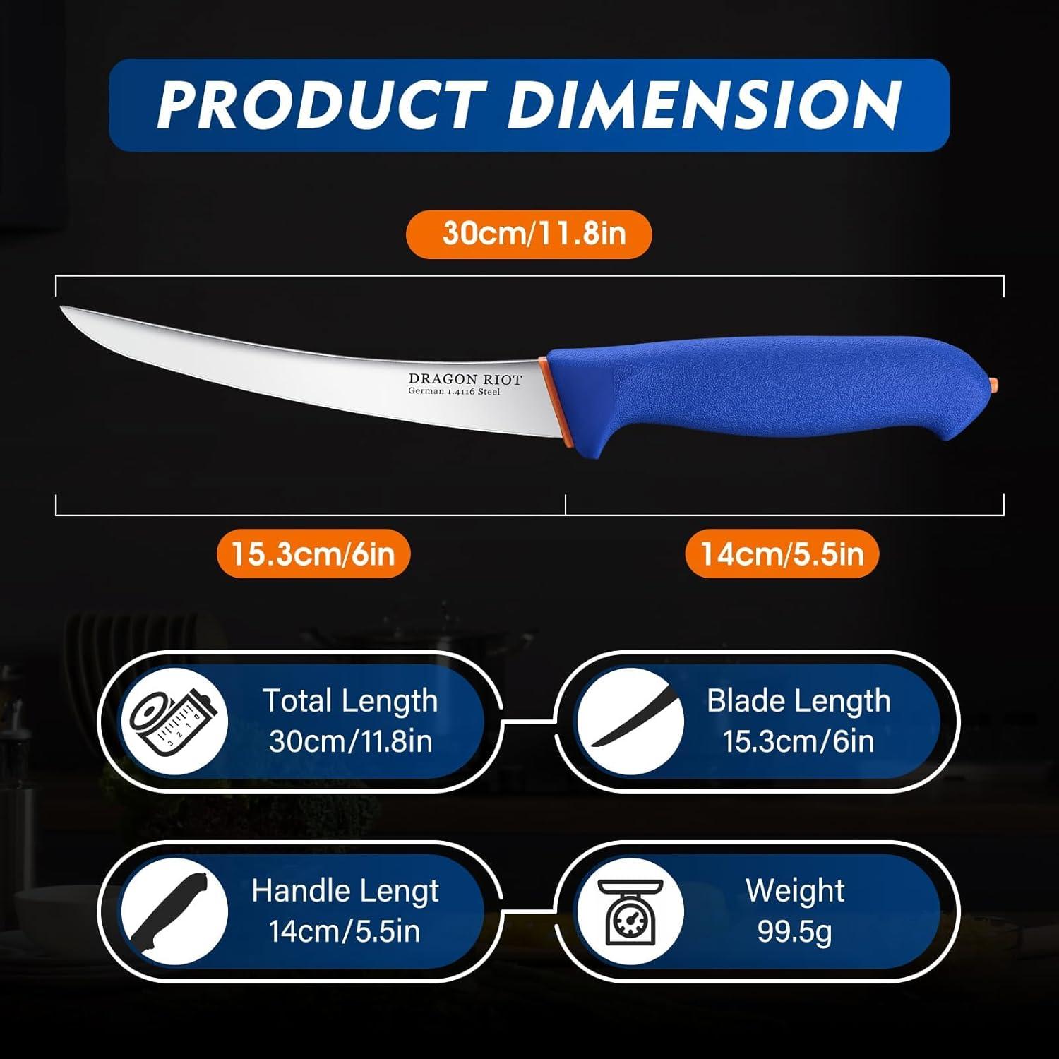 Ausbeinmesser 6 Zoll extrem scharf flexibel Grill Messer aquamarin