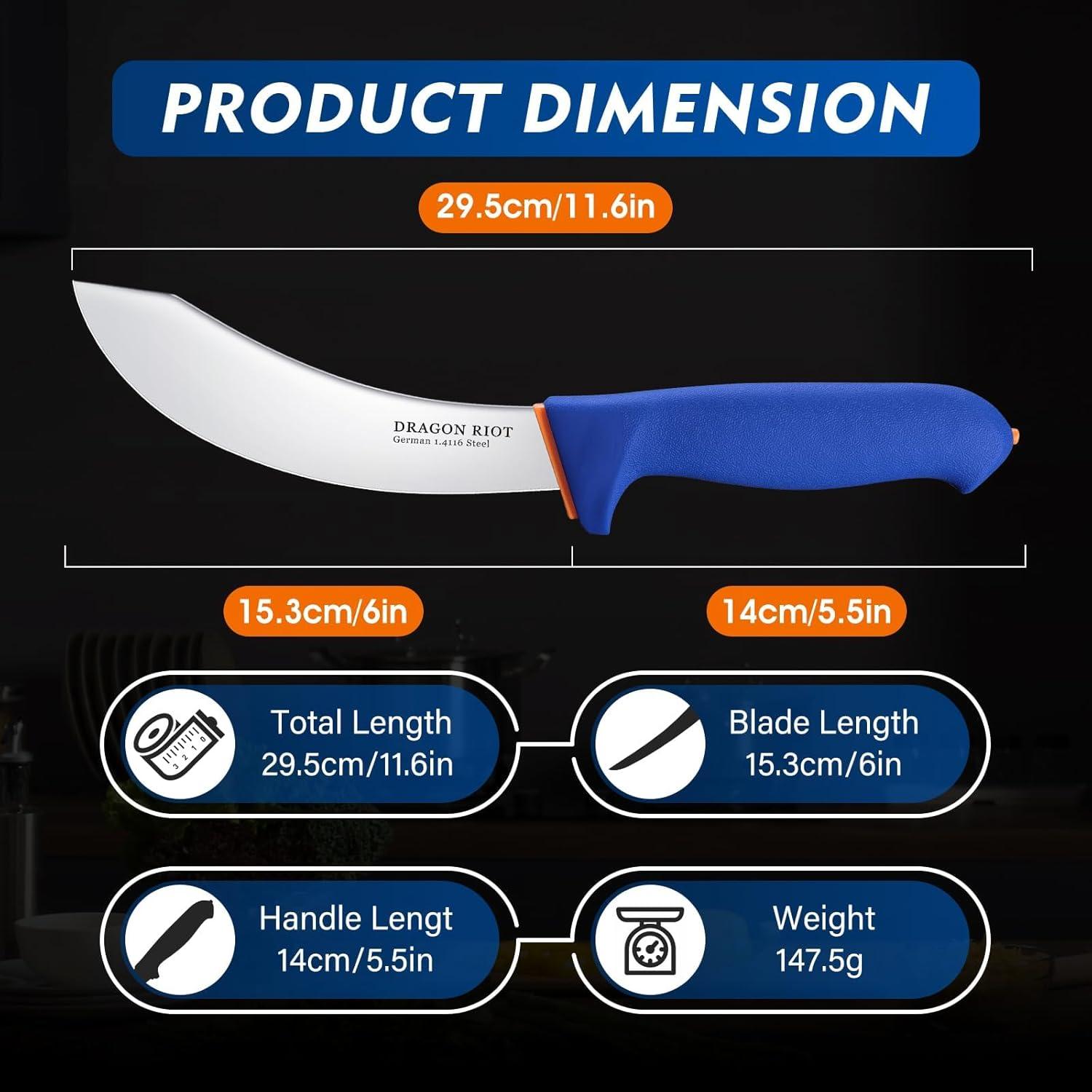 Ausbeinmesser DRAGON RIOT 6 Zoll Flexibel Metzgermesser Marineblau