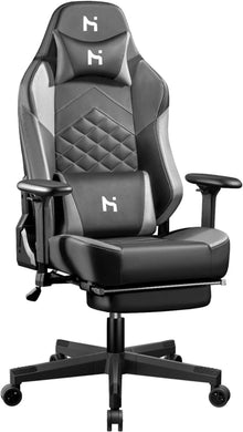 Ergonomischer Gaming Stuhl Rückenlehne verstellbar Grau-Schwarz