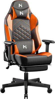 Hochwertiger Gaming Stuhl ergonomisch Orange Schwarz mit einstellbarer