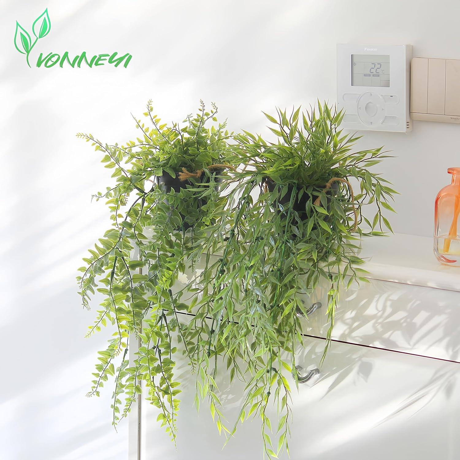 Künstliche Hängepflanzen 3er Set Efeu Kunstpflanze Balkon