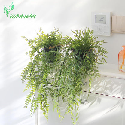Künstliche Hängepflanzen 3er Set Efeu Kunstpflanze Balkon