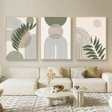 3-teiliges Moderne Grüne Pflanze Boho Poster Set Wandbilder