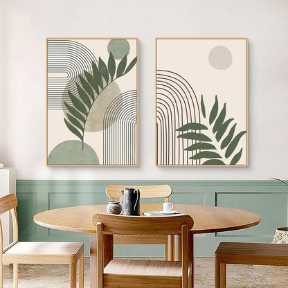 Grüne Pflanze Boho Poster Set, 3-teilig, Wandbilder 30x40cm