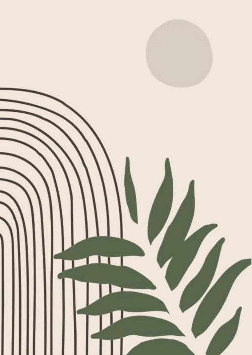 Boho Grüne Pflanze Poster Set Aesthetic Wandbilder Wohnzimmer Schlafzimmer Deko 30x40cm