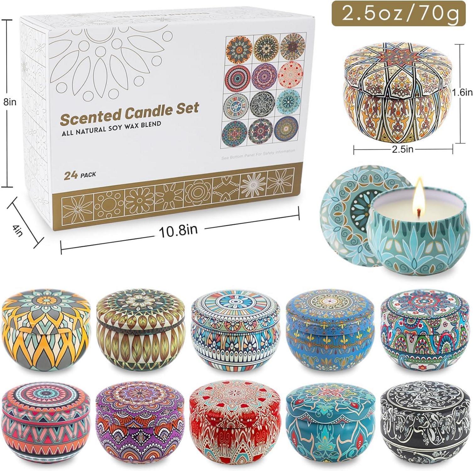 24er-Pack Duftkerzen Geschenkset für Frauen, Aromatherapie Kerzen Muttertag
