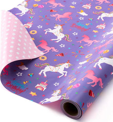 WENNSAI Wende Einhorn Geschenkpapierrolle - 43,2cm x