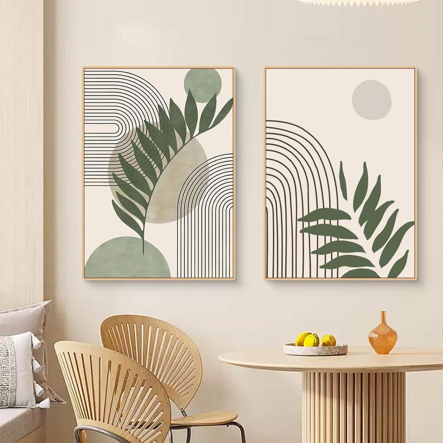 Moderne Grüne Pflanze Poster Set Wandbilder Wohnzimmer Deko 40x50cm