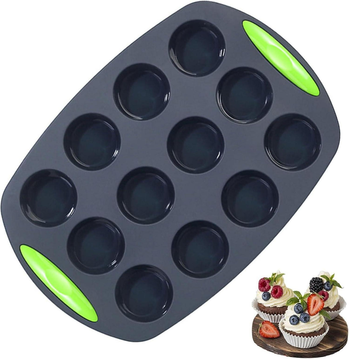 Silikon Backform für 12 Muffins Antihaft BPA-frei träger Muffinform