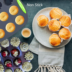 Silikon Backform für 12 Muffins Antihaft BPA-frei träger Muffinform