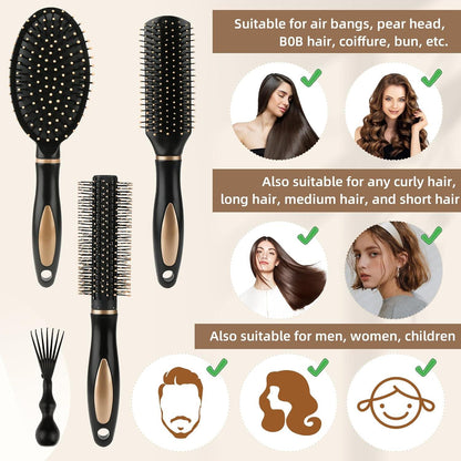 Haarbürste Set Antistatisch Massage Männer Hairbrushes
