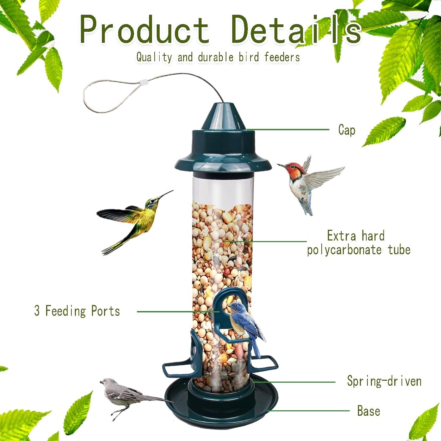 Vogelfutterspender 3 Ports Premium Wetterfest