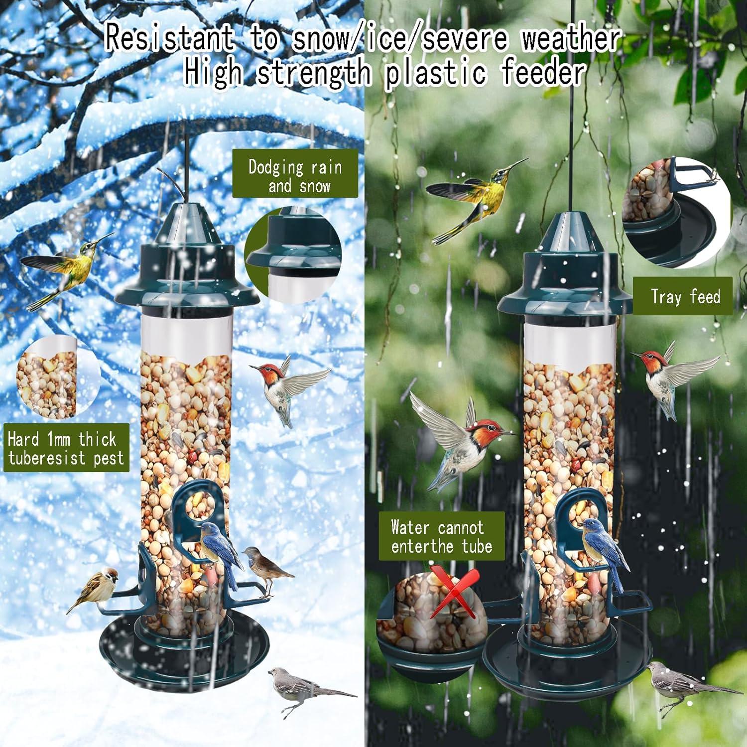 Vogelfutterspender 3 Ports Premium Hartplastik Hängend Futterhaus
