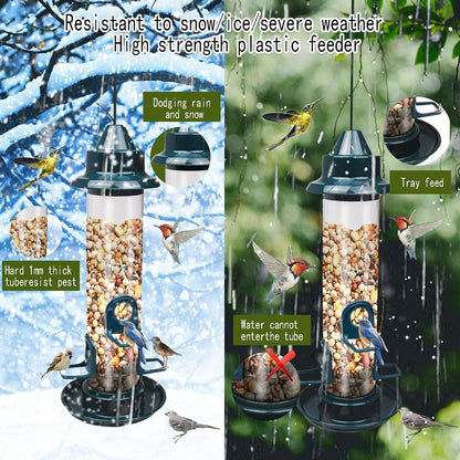 Vogelfutterspender 3 Ports Premium Hartplastik Hängend Futterhaus