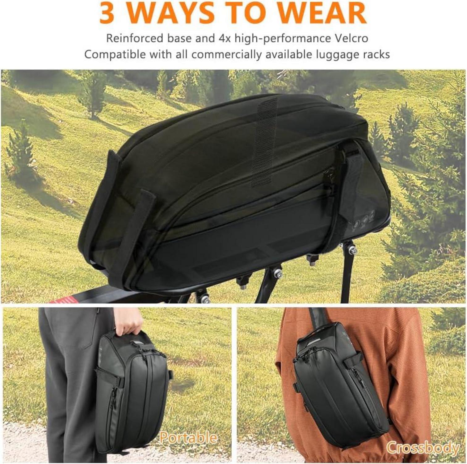 Fahrrad Gepäckträgertasche 2 IN 1 wasserdicht reflektierend 8L