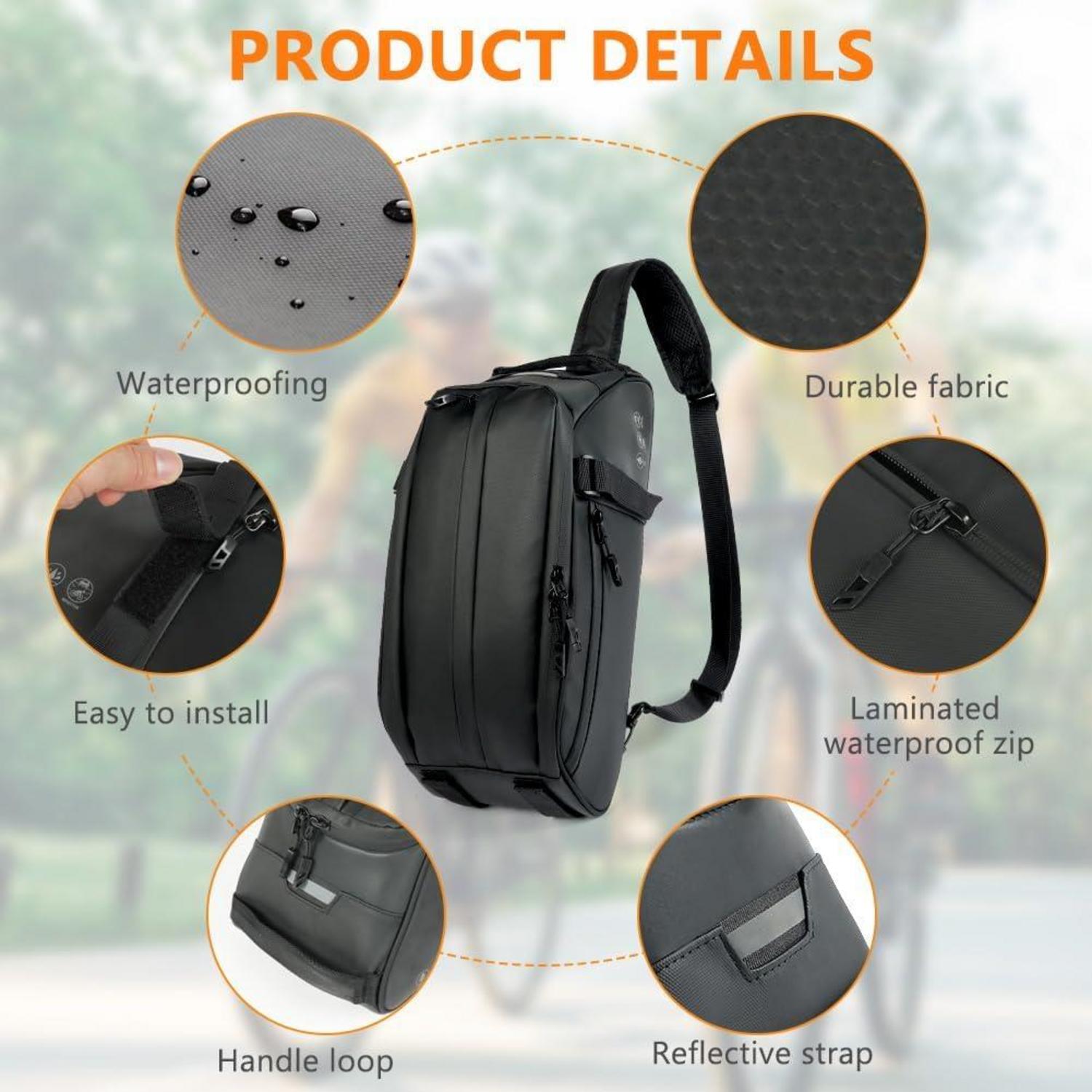 Fahrrad Gepäckträgertasche wasserdicht reflektierend 8L multifunktional Umhängetasche