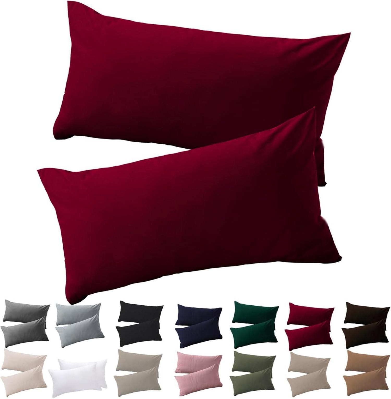 Kissenbezug 40x60 2er Set Mikrofaser Rot Reißverschluss hypoallergen