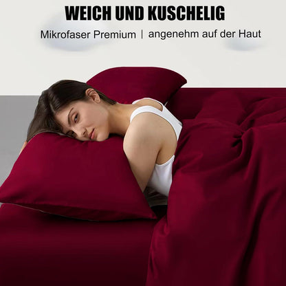 Kissenbezug 40x60 cm 2er Set - Rot Mikrofaser Hypoallergen