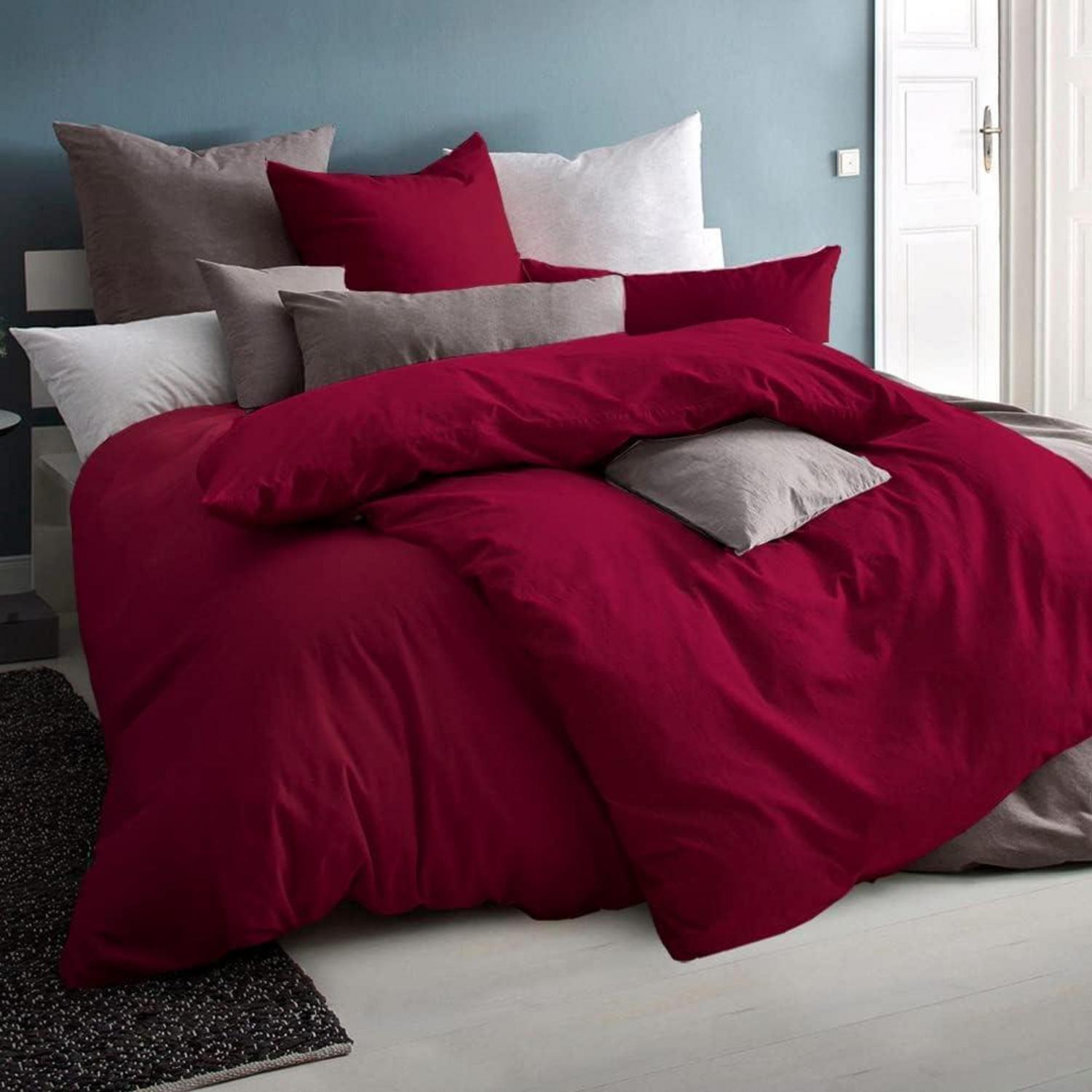 2er Set Kissenbezug 40x60 cm Rot Mikrofaser Hypoallergen