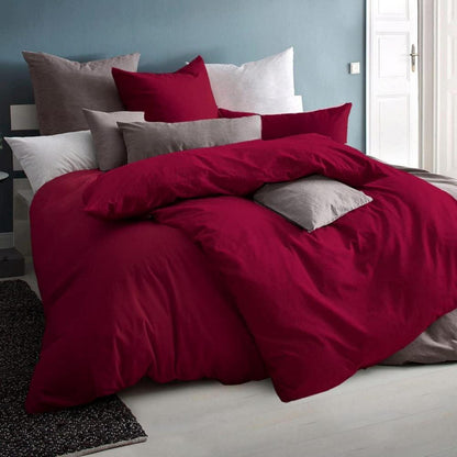 2er Set Kissenbezug 40x60 cm Rot Mikrofaser Hypoallergen