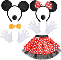 Damen Maus Mouse Kostüm Tutu Haarreifen Handschuhe Nase Fasching