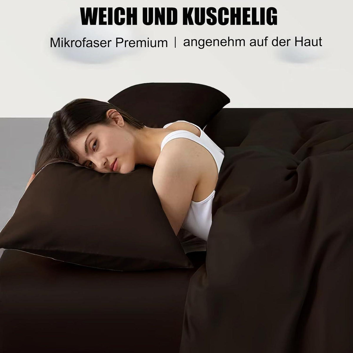 2er Set Kissenbezüge 40x60 cm Braun Mikrofaser mit Reißverschluss