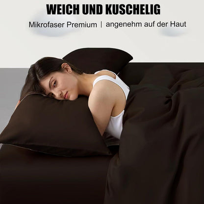 2er Set Kissenbezüge 40x60 cm Braun Mikrofaser mit Reißverschluss