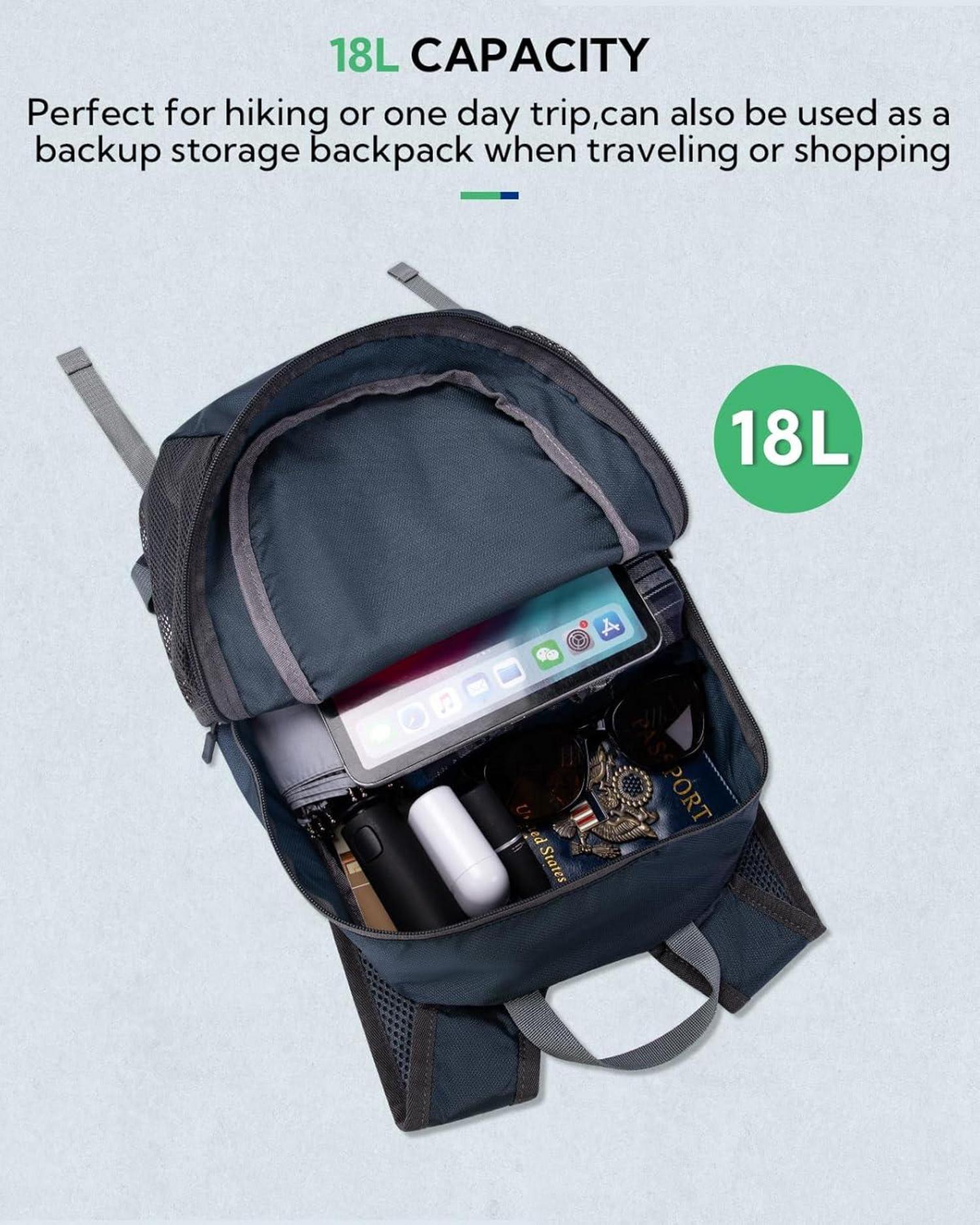 Ultraleichter Faltbarer Wanderrucksack 18L für Sport Outdoor