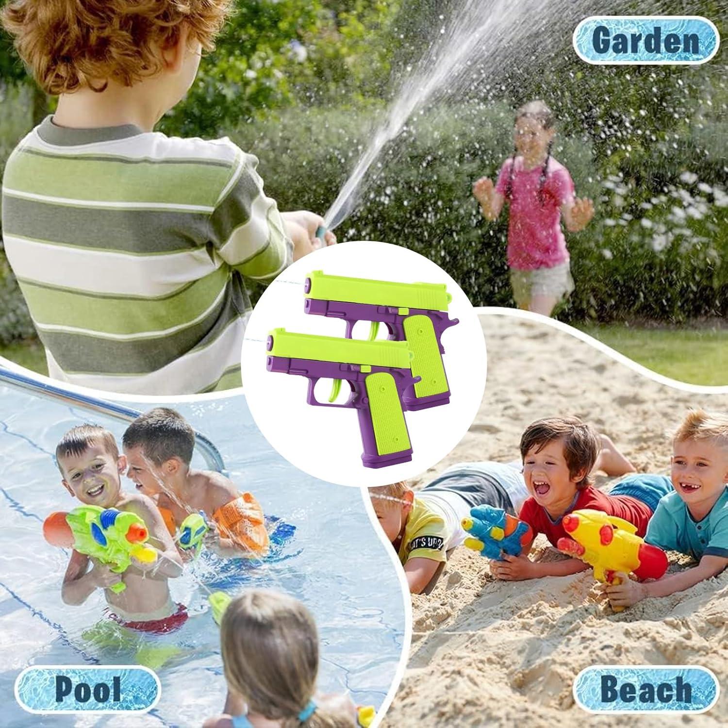 2er Set Wasserpistolen für Kinder, Mini Wasserpistolen mit großer Reichweite