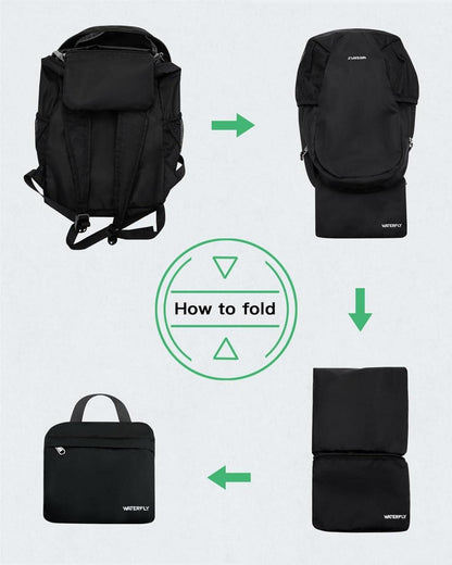 Ultraleichter Faltbarer 18L Rucksack für Outdoor und Reisen - Schwarz
