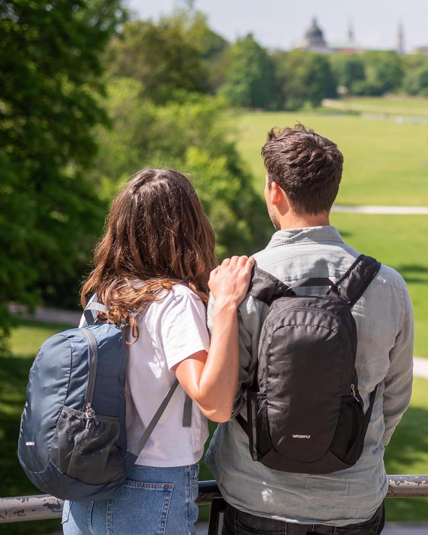 Ultraleichter Faltbarer 18L Rucksack für Outdoor und Reisen - Schwarz