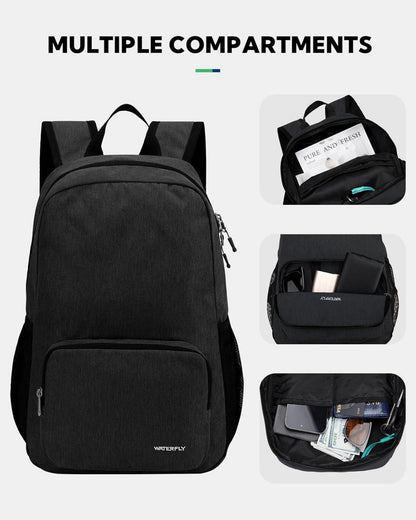 Faltbarer 20L Wanderrucksack Daypack Schwarz