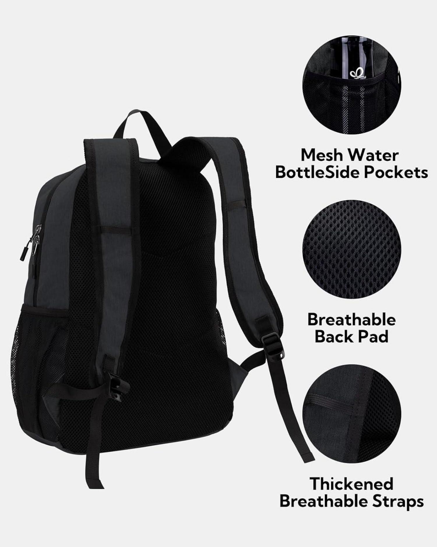 Faltbarer Wanderrucksack 20L Daypack Schwarz für Wandern, Reisen, Städtetrips