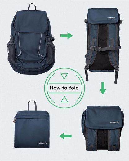 Faltbarer Wander-Rucksack 28L für Outdoor Wandern Camping - Dunkelblau