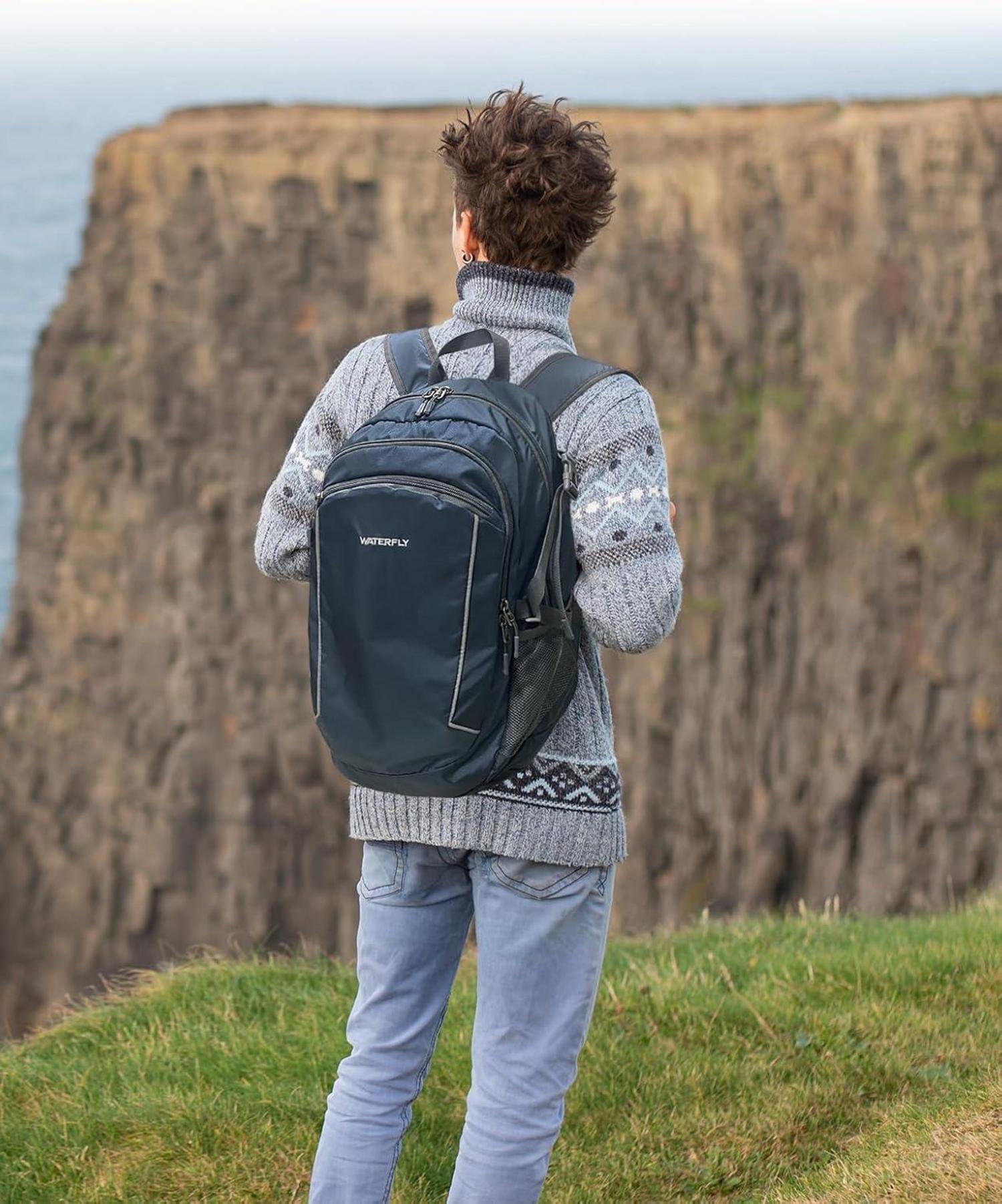 Leichter Faltbarer Wanderrucksack 28L Nassfach Outdoor Trekking Radfahren