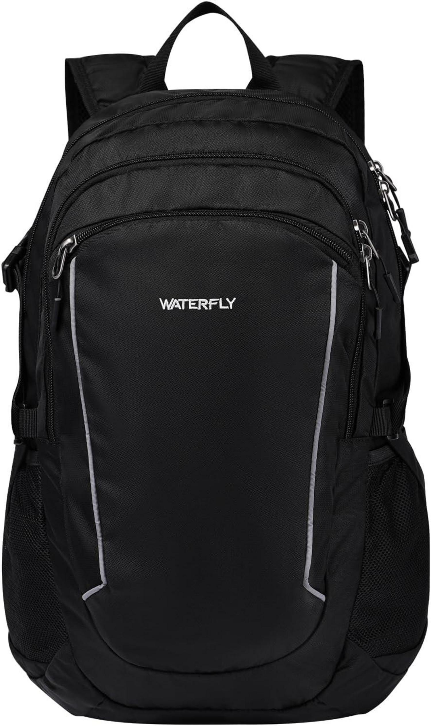 Faltbarer Wanderrucksack 28L mit Nassfach Schwarz