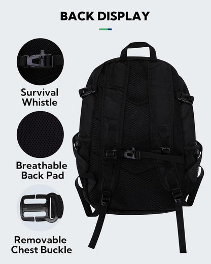 Faltbarer Wanderrucksack 28L mit Nassfach für Outdoor Trekking Camping