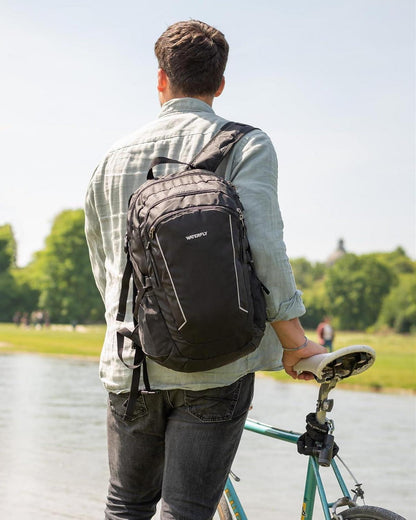 Faltbarer Wanderrucksack 28L Leicht Schwarz Trekking Outdoor Camping