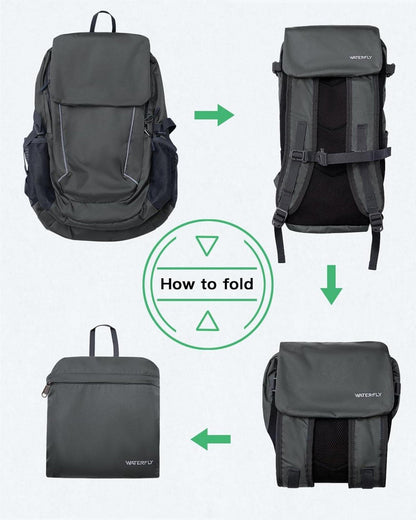 Faltbarer Wanderrucksack 28L: Tagesrucksack Faltrucksack Leicht