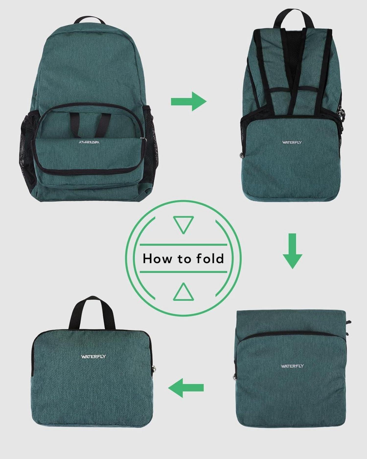 Faltbarer 20L Tagesrucksack Wandern Reisen Städtetrips Herren Damen Grün