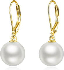 Perle Ohrringe aus Sterling Silber mit Rosenquarzanhänger