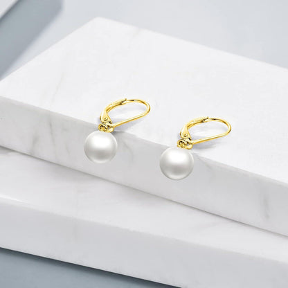 Perle Ohrringe aus Sterling Silber mit Rosenquarzanhänger