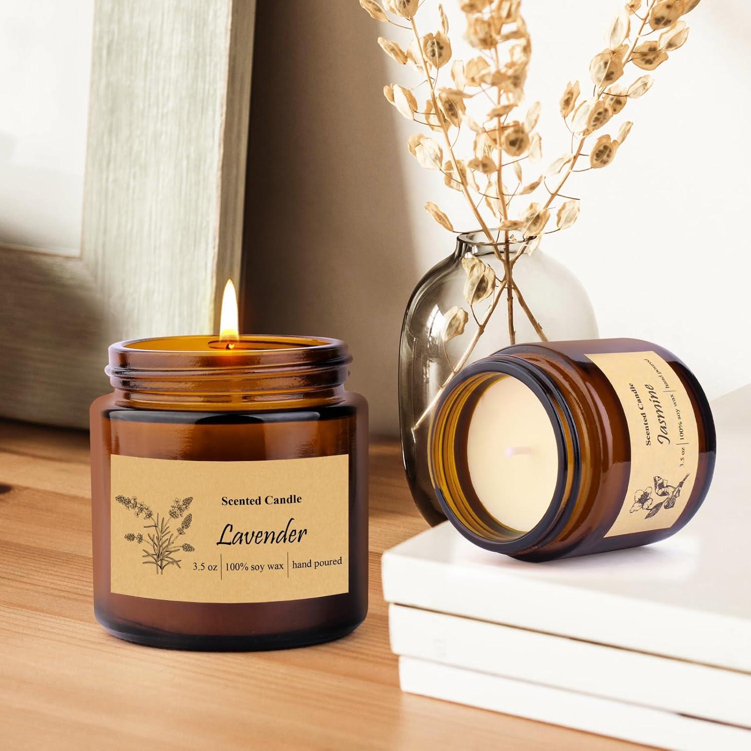 6er Pack Bio Aromatherapie Duftkerzen Geschenkset Frauen 3,5 Unzen
