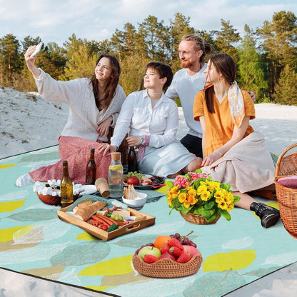 HAUSPROFI XXL Picknickdecke Wasserdicht Blättermuster